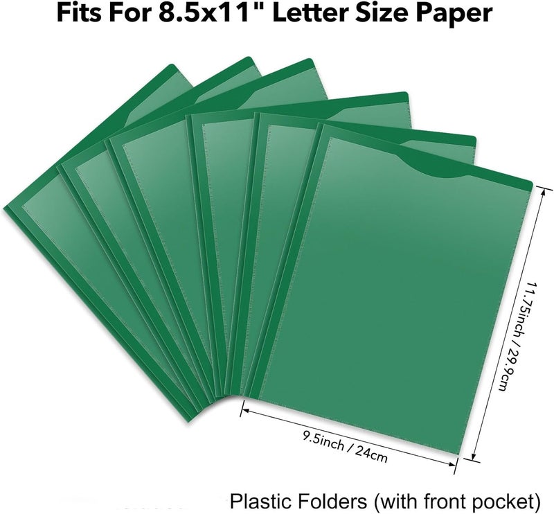 BAOFALI 12 Pack A4 Pocket Plastic Folder 2 Pockets and 3 Prongs 2 Card Slots, Durable, Tear-Resistant Heavy Duty Pocket Folders with Prongs, Colored Prong Folders for Schoolwork & Officer - Image 3