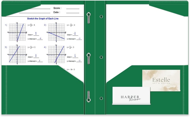 BAOFALI 12 Pack A4 Pocket Plastic Folder 2 Pockets and 3 Prongs 2 Card Slots, Durable, Tear-Resistant Heavy Duty Pocket Folders with Prongs, Colored Prong Folders for Schoolwork & Officer - Image 2