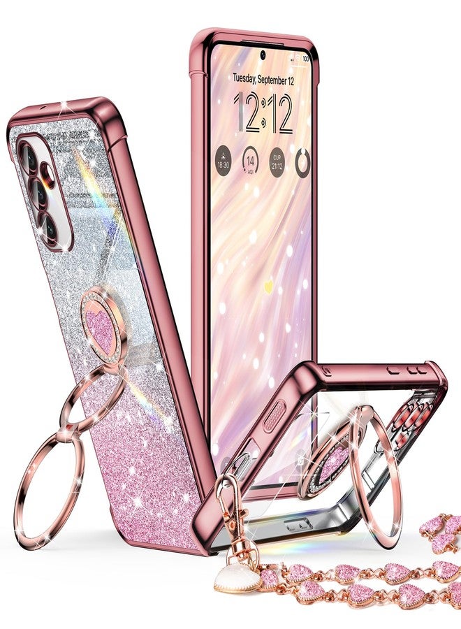 XYZ Galaxy S23 FE Case with Stand, Double Ring, Luxury Rose Gold Phone Case for Samsung Galaxy S23 FE - Image 1