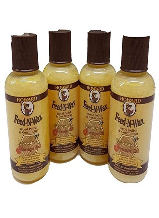 Howard FW0004 Feed-N-Wax Wood Polish and Conditioner, 4.7-Ounce (4-Pack) - Image 1