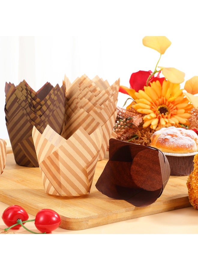 Set of 100 Tulip Cupcake Liner, Baking Paper Cups Muffin Liners Wrappers for Weddings, Birthdays, Baby Showers - Image 4