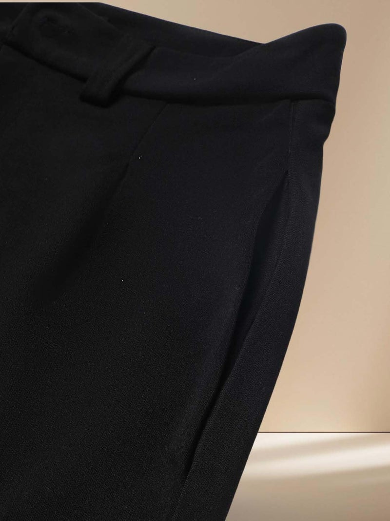 KOTTY Womens Polyester Blend Straight Fit Trousers Jade Black - Image 3