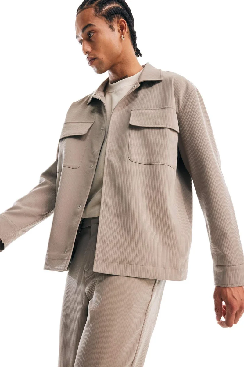 ديفاكتو Relax Fit Polo Neck Shirt Jacket