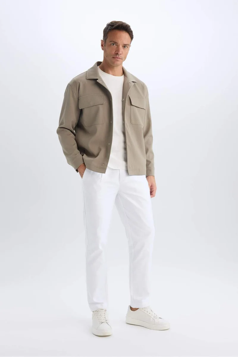 Defacto  Relax Fit Polo Neck Shirt Jacket for Men | Best Price UAE