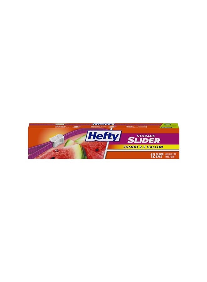 Hefty Slider Jumbo Storage Bags, 2.5 Gallon Size, 12 Count - Image 1
