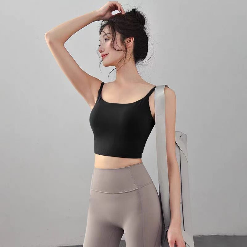 Thin Shoulder Strap Sports Bra All-In-One U-Shaped Backless Bubble Wrap Fitness Bra Professional Training Yoga Vest Suspender - Image 3