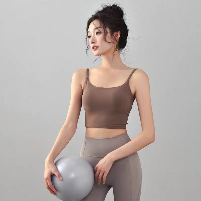 Thin Shoulder Strap Sports Bra All-In-One U-Shaped Backless Bubble Wrap Fitness Bra Professional Training Yoga Vest Suspender - Image 2