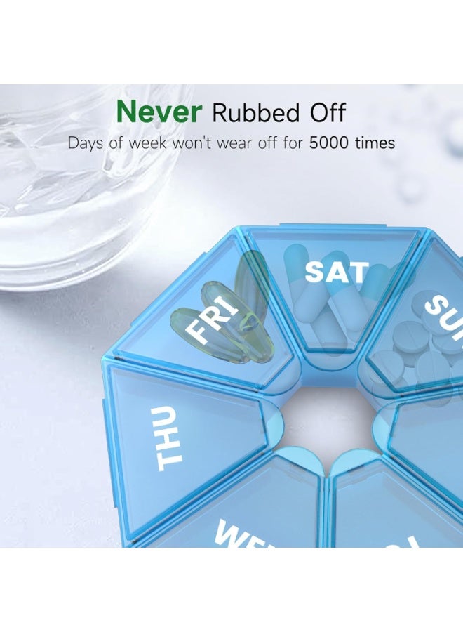 Weekly Pill Organizer 7 Day – 2PCS Large Pill Box with Easy-Open Lids – Portable Medicine, Vitamin & Supplement Holder for Tablets and Fish Oil Capsules – High Capacity Design Holds Up to 10 Pills per Compartment - Image 2