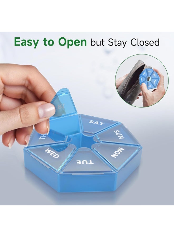 Weekly Pill Organizer 7 Day – 2PCS Large Pill Box with Easy-Open Lids – Portable Medicine, Vitamin & Supplement Holder for Tablets and Fish Oil Capsules – High Capacity Design Holds Up to 10 Pills per Compartment - Image 5