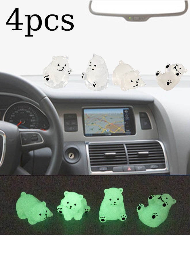 KANGLI Car Dashboard Decoration 4 Piece Cute Polar bear-Shaped Interior Accessories Set - Image 1