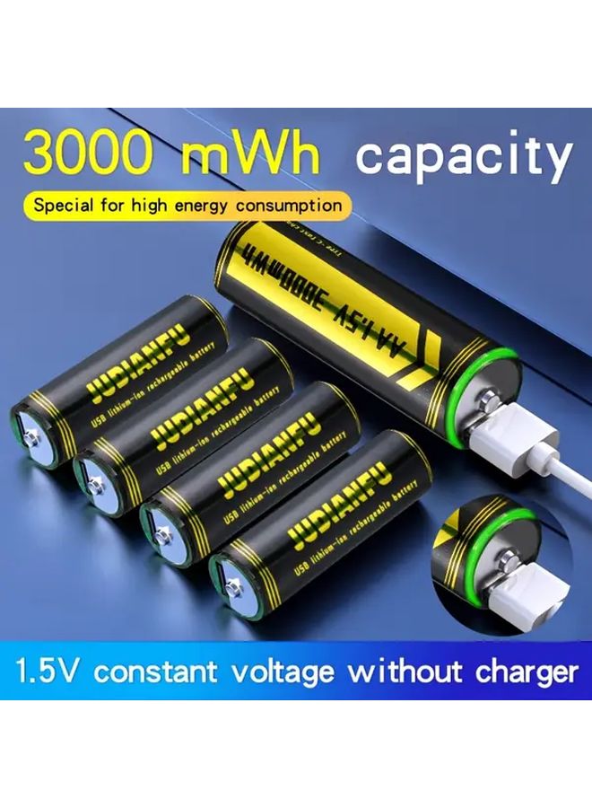 Rechargeable Lithium Battery 2 Pack 1 5V Constant Voltage Type C USB Charging 3000mwh - Image 2
