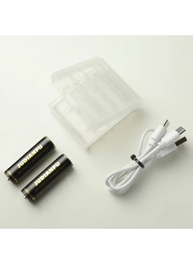 Rechargeable Lithium Battery 2 Pack 1 5V Constant Voltage Type C USB Charging 3000mwh - Image 1