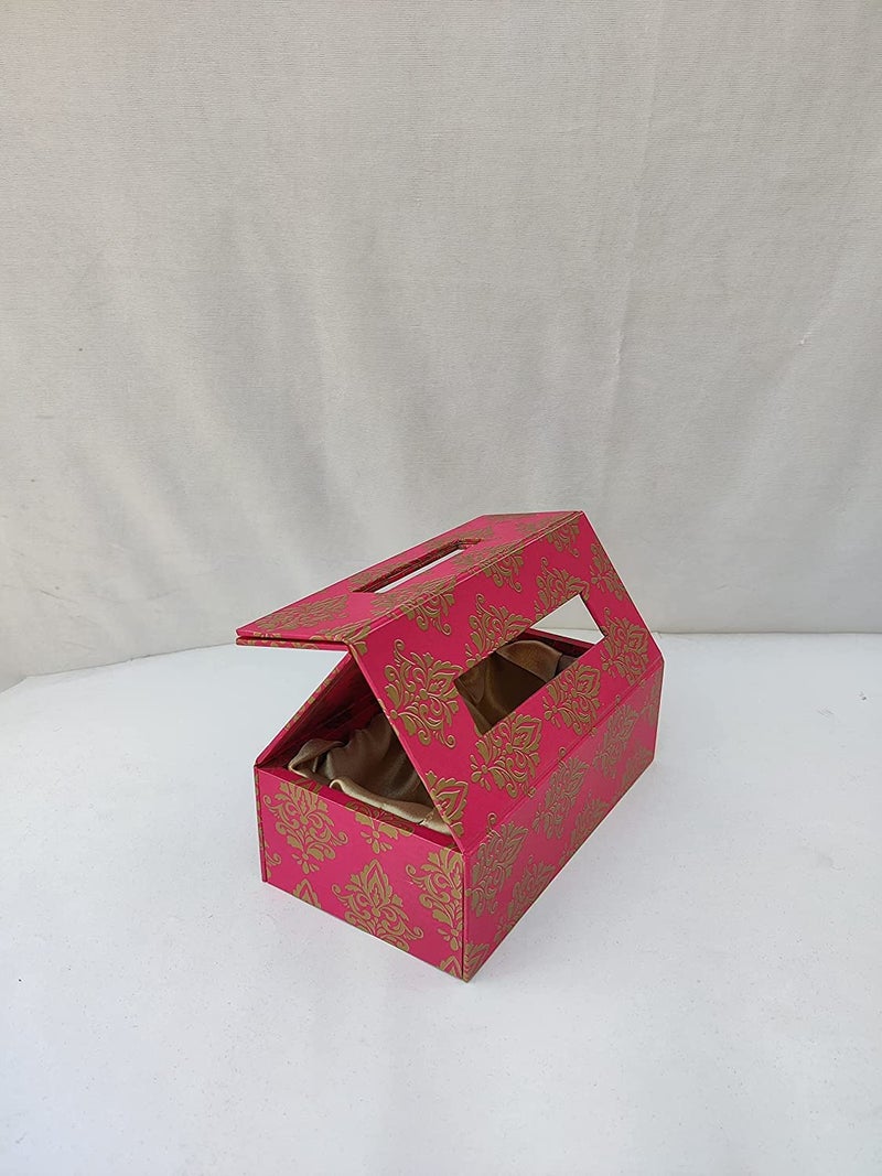 ACL Creations MDF Basket Gift Basket MDF Tray MDF Hamper Basket for Diwali Hampers Corporate Gifting Wedding Packaging Birthday Hampers Gift Hamper 2 jar Flap Pink Box - Image 3