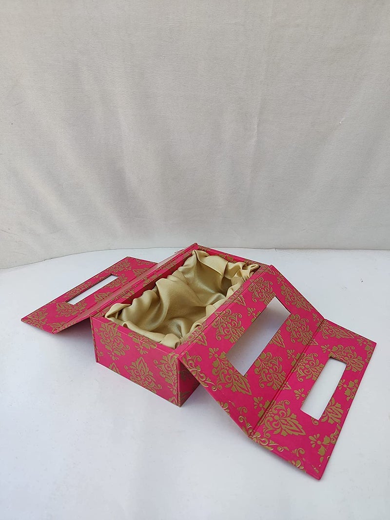 ACL Creations MDF Basket Gift Basket MDF Tray MDF Hamper Basket for Diwali Hampers Corporate Gifting Wedding Packaging Birthday Hampers Gift Hamper 2 jar Flap Pink Box - Image 2