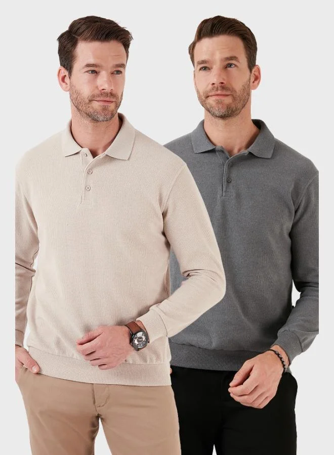 Buratti Cotton Blend Regular Fit 2-Pack Polo Collar Sweater Men's POLO COLLAR SWEATER 456223S2