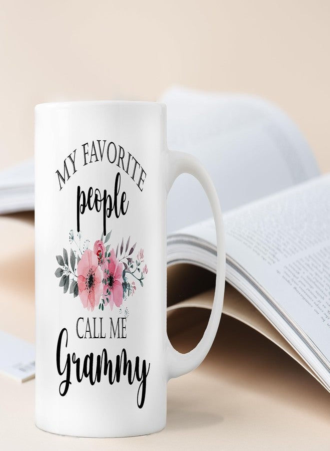 QASHWEY Grammy Coffee Mug, Grammy Gift, Grandma Coffee Mugs, GrandmaGifts, GrammyMug Tea Cup Gifts for GrandmaGrammy, My Favorite People Call MeGrammy CoffeeCups Ceramic 11oz - Image 4