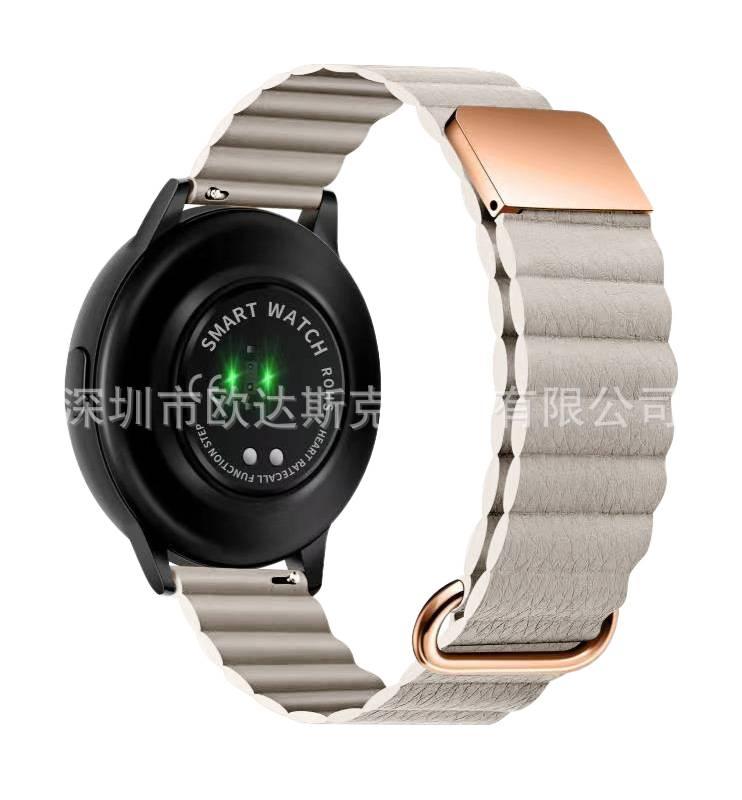 سوار ساعة ذكية سوار نايلون حلقي متوافق مع Samsung Galaxy Watch بملاءمة قابلة للتعديل وحزام بديل للاستخدام اليومي باللون رمادي قابل للتعديل - AuraLuxe - Image 1