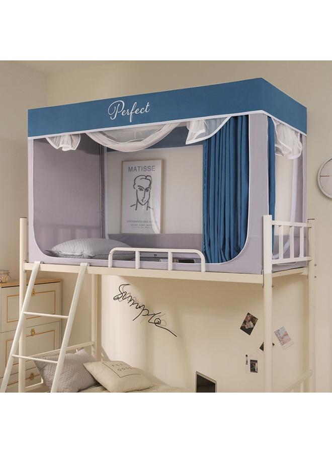 Bluejw New Student Dormitory Upper And Lower Lay Mosquito Net Shading Cloth Dust-proof Integrated Tent Cloth Sliding Curtain 0.9 Bed Curtain With Bracket  - Image 2