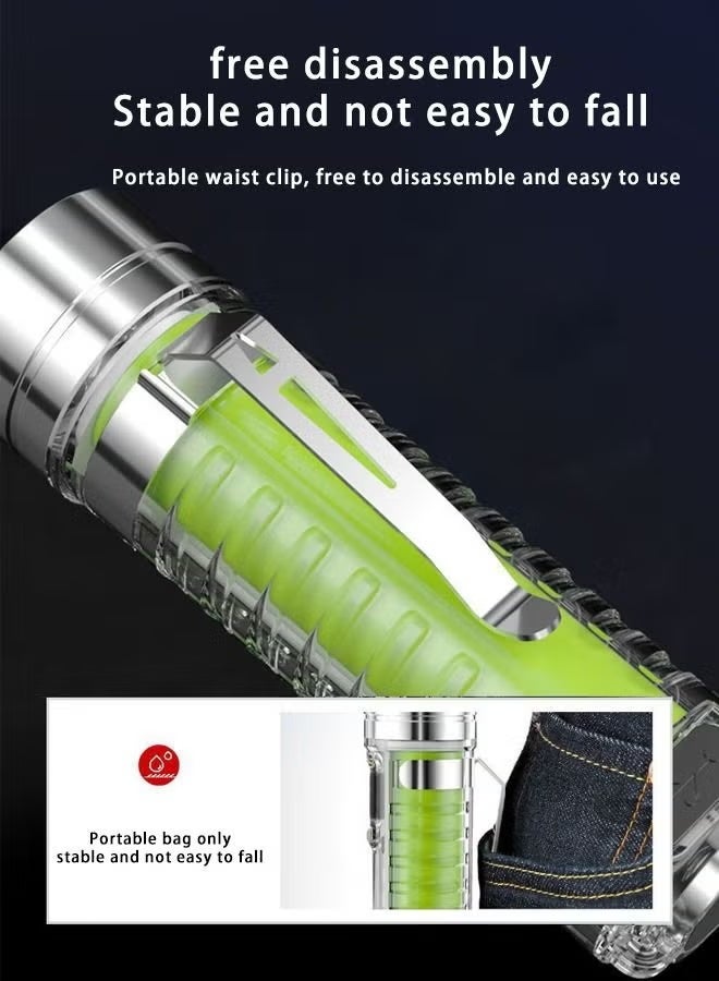 LED Flashlight Clip Mini Torch Pen Light,TyPE-C multifunctional red and blue flash fluorescent,Portable Pocket EDC Flash Light for Daily Using,Backpacking,Camping,and Hiking - Image 4