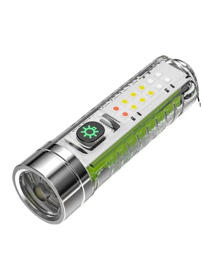 LED Flashlight Clip Mini Torch Pen Light,TyPE-C multifunctional red and blue flash fluorescent,Portable Pocket EDC Flash Light for Daily Using,Backpacking,Camping,and Hiking - Image 1