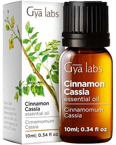 gya labs 100 Pure Cinnamon Cassia Essential Oil 034 Fl Oz Cinnamon Cassia Oil for Hair Skin Diffuser Aromatherapy DIY Candle Making Scent - Image 1