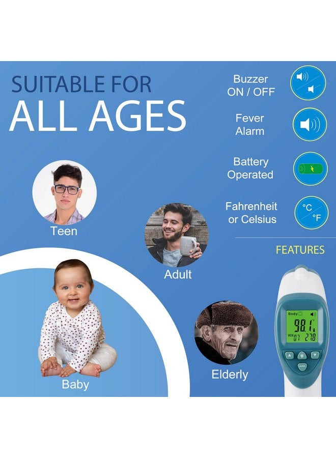 إيلات مقياس حرارة الجبهة الرقمي بدون لمس من Elate للبالغين والأطفال والرضع. مقياس حرارة دقيق بدون لمس بدرجة طبية للمستشفيات معتمد من FSA HSA - Image 3