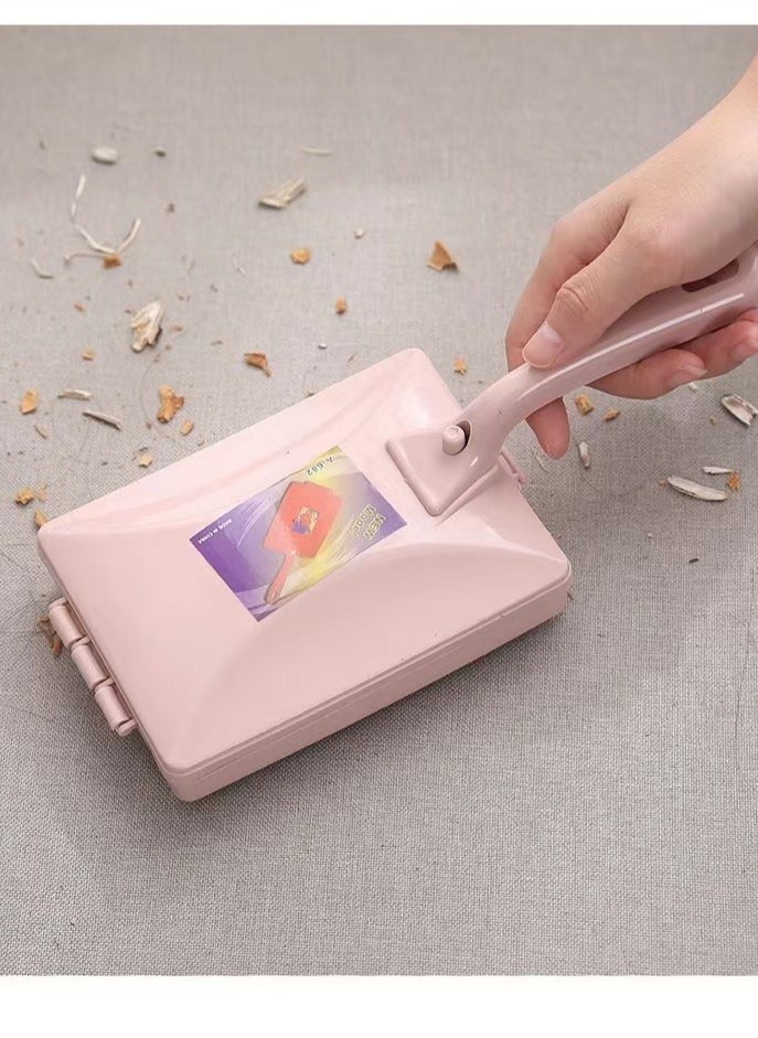Laseta Portable hand twin roller type dusting brush, Cleaning Brush, carpet clean,pink color,for sofa,bed,blanket,carpet and pet hair remove etc.  - Image 1