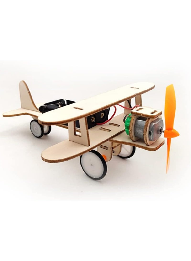 STEM 3D DIY Children Aircraft Wooden Assembled Kids Puzzles Toys Wood Craft Construction Model Kit Aircraft, Fun Educational Early Learning Toy for Boys and Girls  - Image 2
