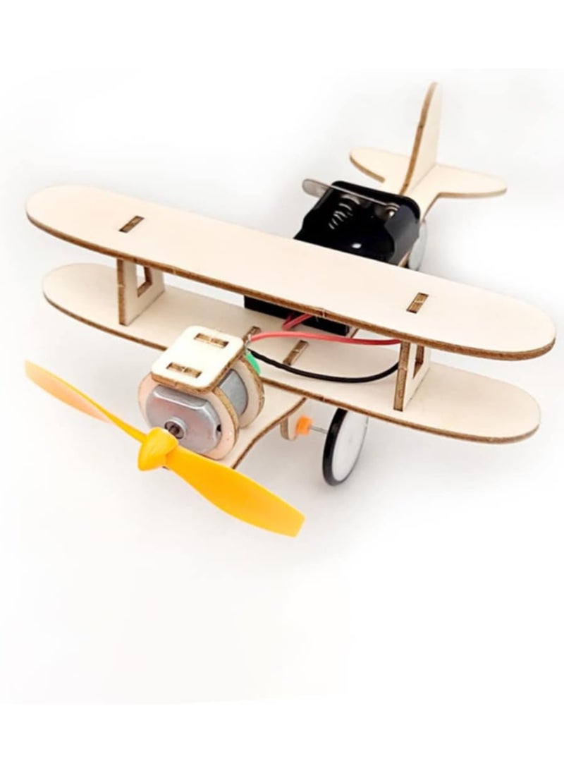 STEM 3D DIY Children Aircraft Wooden Assembled Kids Puzzles Toys Wood Craft Construction Model Kit Aircraft, Fun Educational Early Learning Toy for Boys and Girls  - Image 4
