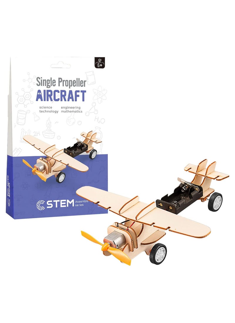 STEM 3D DIY Children Aircraft Wooden Assembled Kids Puzzles Toys Wood Craft Construction Model Kit Aircraft, Fun Educational Early Learning Toy for Boys and Girls  - Image 1