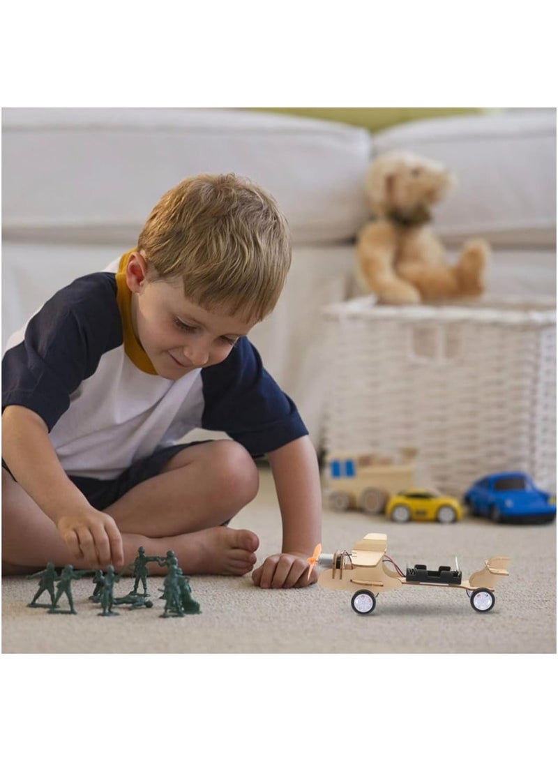 STEM 3D DIY Children Aircraft Wooden Assembled Kids Puzzles Toys Wood Craft Construction Model Kit Aircraft, Fun Educational Early Learning Toy for Boys and Girls - Image 4