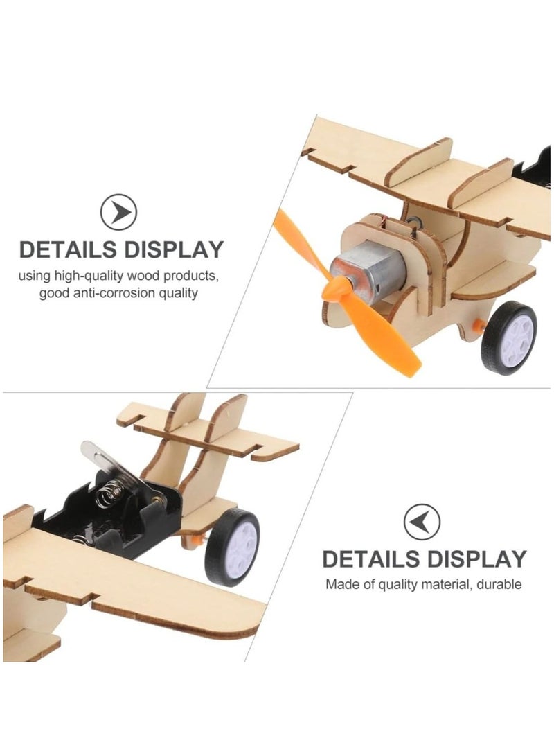 STEM 3D DIY Children Aircraft Wooden Assembled Kids Puzzles Toys Wood Craft Construction Model Kit Aircraft, Fun Educational Early Learning Toy for Boys and Girls - Image 5
