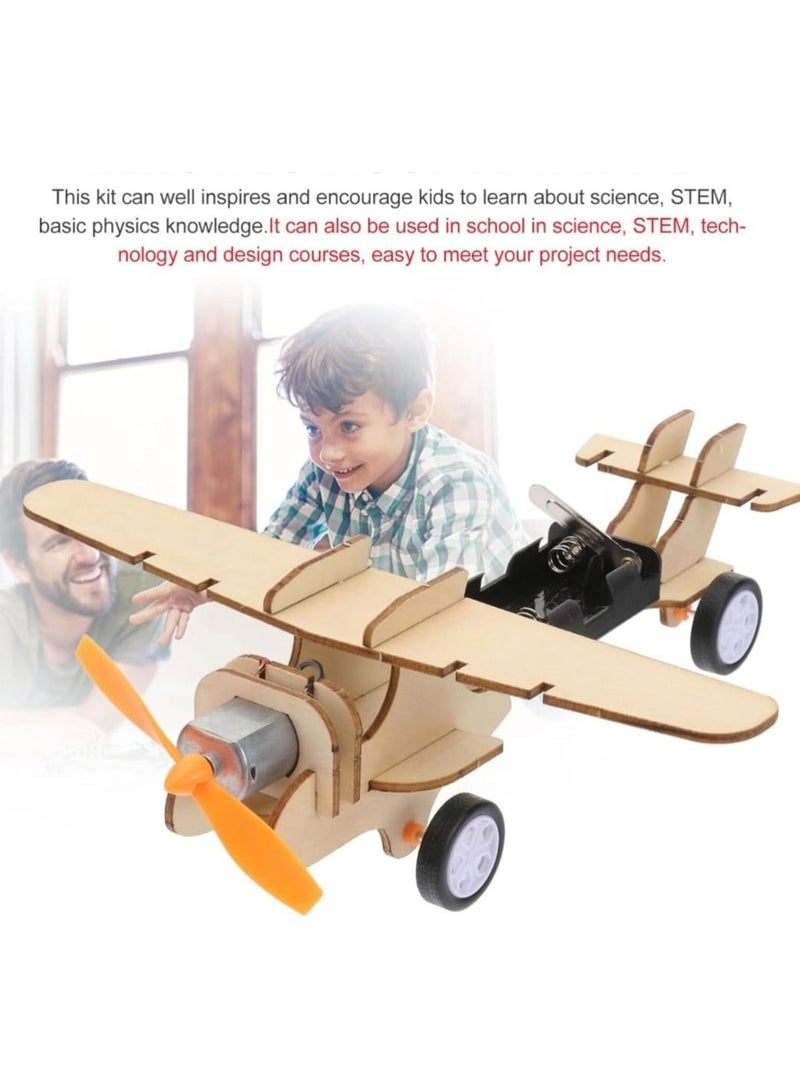 STEM 3D DIY Children Aircraft Wooden Assembled Kids Puzzles Toys Wood Craft Construction Model Kit Aircraft, Fun Educational Early Learning Toy for Boys and Girls - Image 3