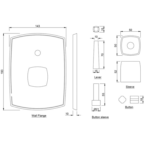 JAQUAR ARC Series Normal Flow Exposed Part Kit 2 Way Diverter Chrome ARC87065K Suitable for Item ARC87065C Wall Mounted Knob Selector with Button - Image 4