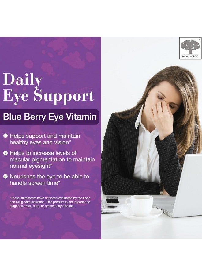 NEW NORDIC Blue Berry Eye Vitamin Lutein Supplement with Zinc, Supports Macular Pigmentation, Eye & Vision Function, 120 Tablets (Pack of 1) - Image 2