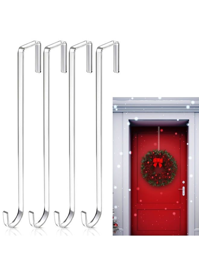 Ripeng Plastic Wreath Hanger for Front Door Clear Door Wreath Hanger Wreath Hooks for Indoor Outdoor Home Decor, 12 Inch(4 Pieces) - Image 1