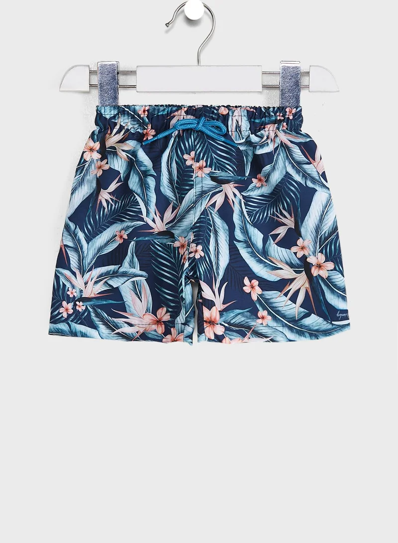 Quimby Kids Tropical Print Shorts