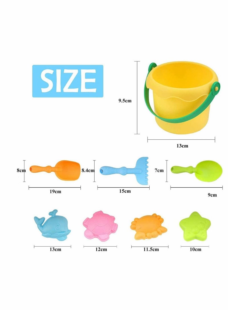 SYOSI Set Beach Toys for Toddlers Soft Material Truck Molds with Mesh Bag Sand and Water Play Assorted Colour Colorful Kids Castle - Image 2