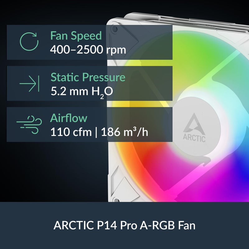 ARCTIC Liquid Freezer III Pro 420 A-RGB - AIO CPU Cooler, 3 x 140 mm Water Cooling, 38 mm Radiator, PWM Pump, VRM Fan, AMD AM5/AM4, Intel LGA1851/1700 Contact Frame - White - Image 3