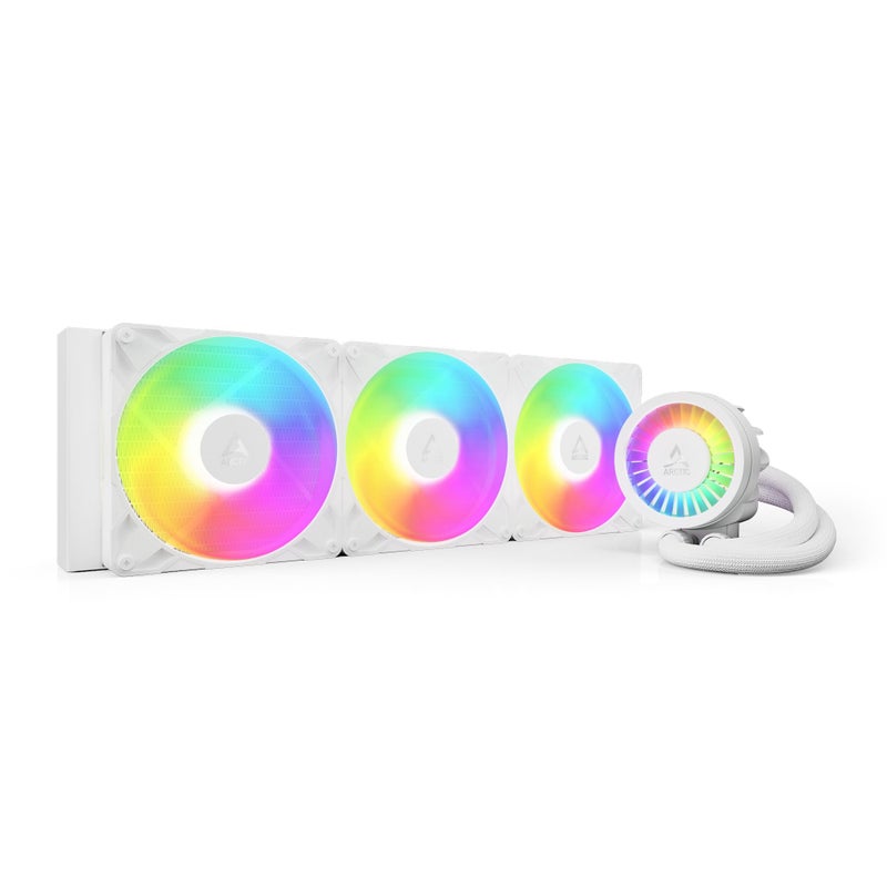 ARCTIC Liquid Freezer III Pro 420 A-RGB - AIO CPU Cooler, 3 x 140 mm Water Cooling, 38 mm Radiator, PWM Pump, VRM Fan, AMD AM5/AM4, Intel LGA1851/1700 Contact Frame - White - Image 1