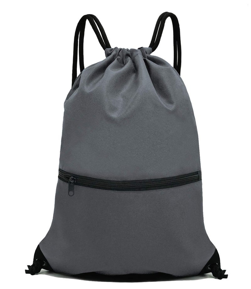 HOLYLUCK Drawstring Backpack Bag Sport Gym Sackpack (dark grey) - Image 1