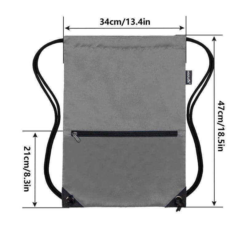HOLYLUCK Drawstring Backpack Bag Sport Gym Sackpack (dark grey) - Image 2