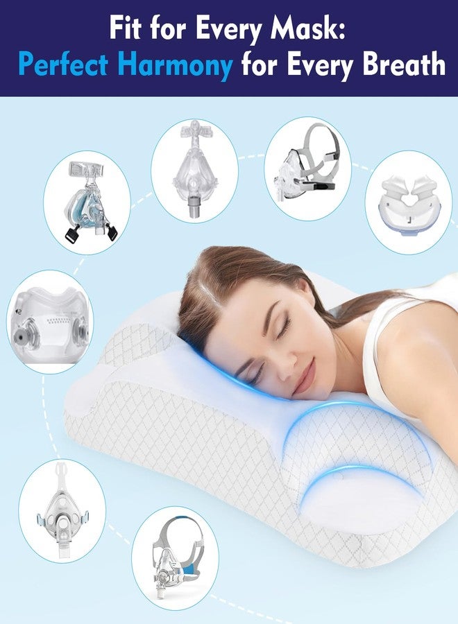 IKSTAR Deep Sleep CPAP Pillow for Side Sleeping for All CPAP Masks Users to Reduce Air Leaks & Masks Pressure: Neck Support Pillows for Neck Pain Relief - Cooling Memory Foam Pillow Side Back Stomach Sleeper - Image 2