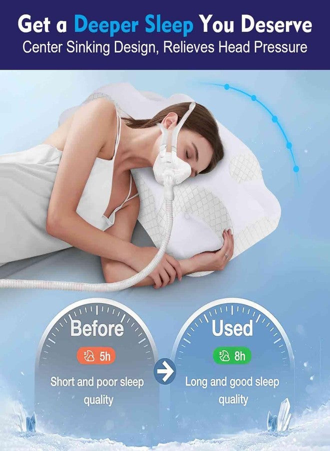 IKSTAR Deep Sleep CPAP Pillow for Side Sleeping for All CPAP Masks Users to Reduce Air Leaks & Masks Pressure: Neck Support Pillows for Neck Pain Relief - Cooling Memory Foam Pillow Side Back Stomach Sleeper - Image 4