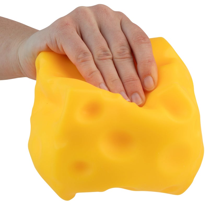 The Orb Factory ORB Easy Sqweezy Super Cheesy Squeeze This Big Fun Squishy Slow Rising Extra Soft Giant Block of Cheese for Stress Relief Original Sensory Fidget Novelty Toy and Gift for Kids and Adults - Image 2
