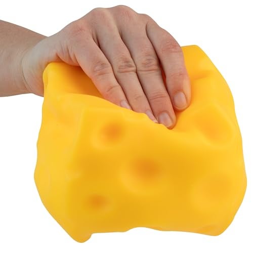The Orb Factory ORB Easy Sqweezy Super Cheesy Squeeze This Big Fun Squishy Slow Rising Extra Soft Giant Block of Cheese for Stress Relief Original Sensory Fidget Novelty Toy and Gift for Kids and Adults - Image 1