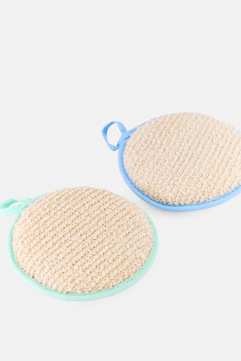 Olivia Rose Textured 2 Pieces Exfoliating Body Sponge, Off White - Image 3