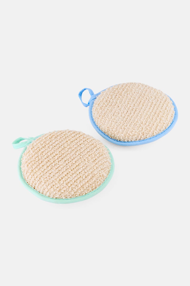 Olivia Rose Textured 2 Pieces Exfoliating Body Sponge, Off White - Image 2