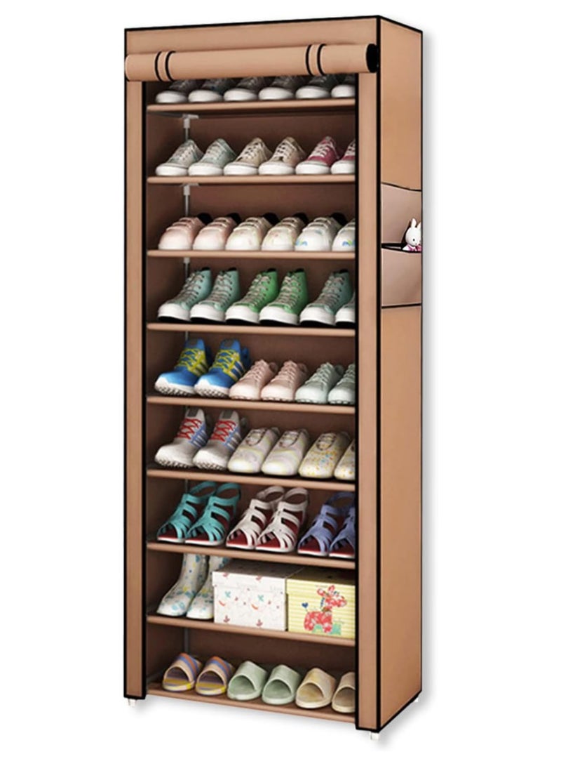 Generic Multi-Layer Shoe Rack with Dustproof Fabric Cover – 10-Tier Storage Organizer for 30+ Pairs – Sturdy & Space-Saving Shoe Cabinet for Entryway, Bedroom, or Closet – (Multicolor) - Image 1