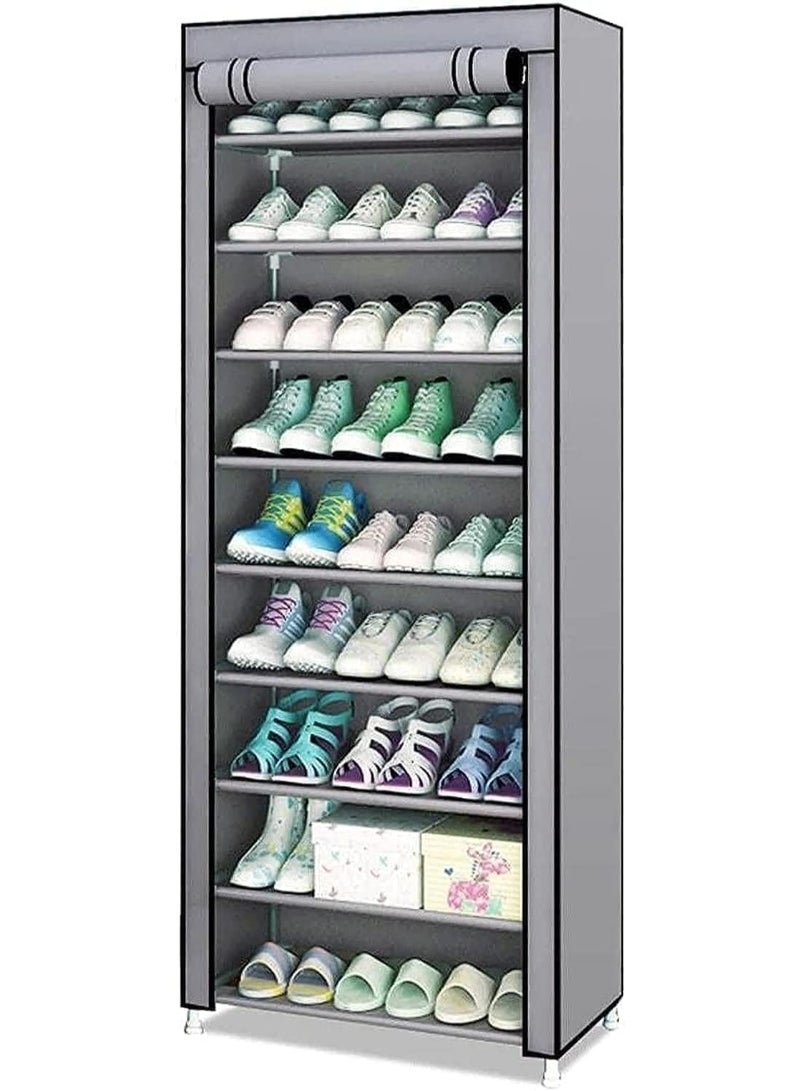 Generic Multi-Layer Shoe Rack with Dustproof Fabric Cover – 10-Tier Storage Organizer for 30+ Pairs – Sturdy & Space-Saving Shoe Cabinet for Entryway, Bedroom, or Closet – (Multicolor) - Image 2
